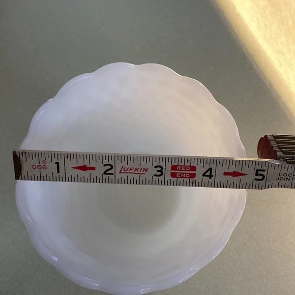 Vintage Fire king oven ware small milk glass hobnail dish A12 - Picture 5 of 12